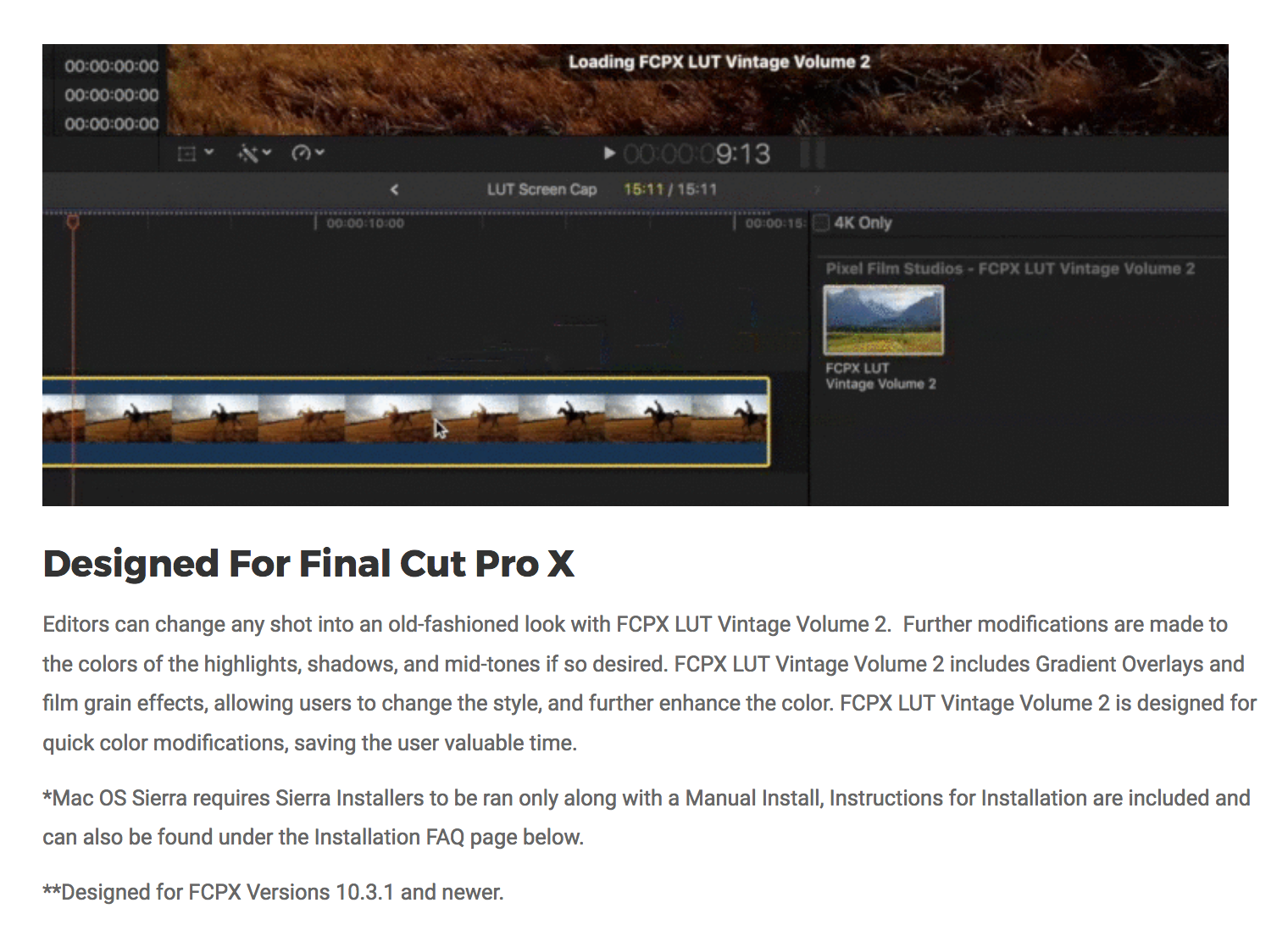 final cut pro x lut plugin free